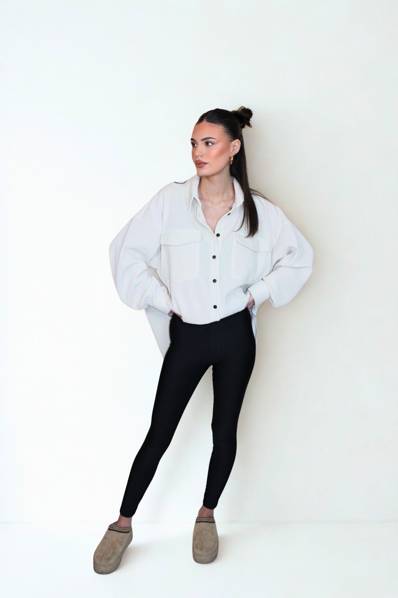 Koszula Sztruksowa EMO - Ecru