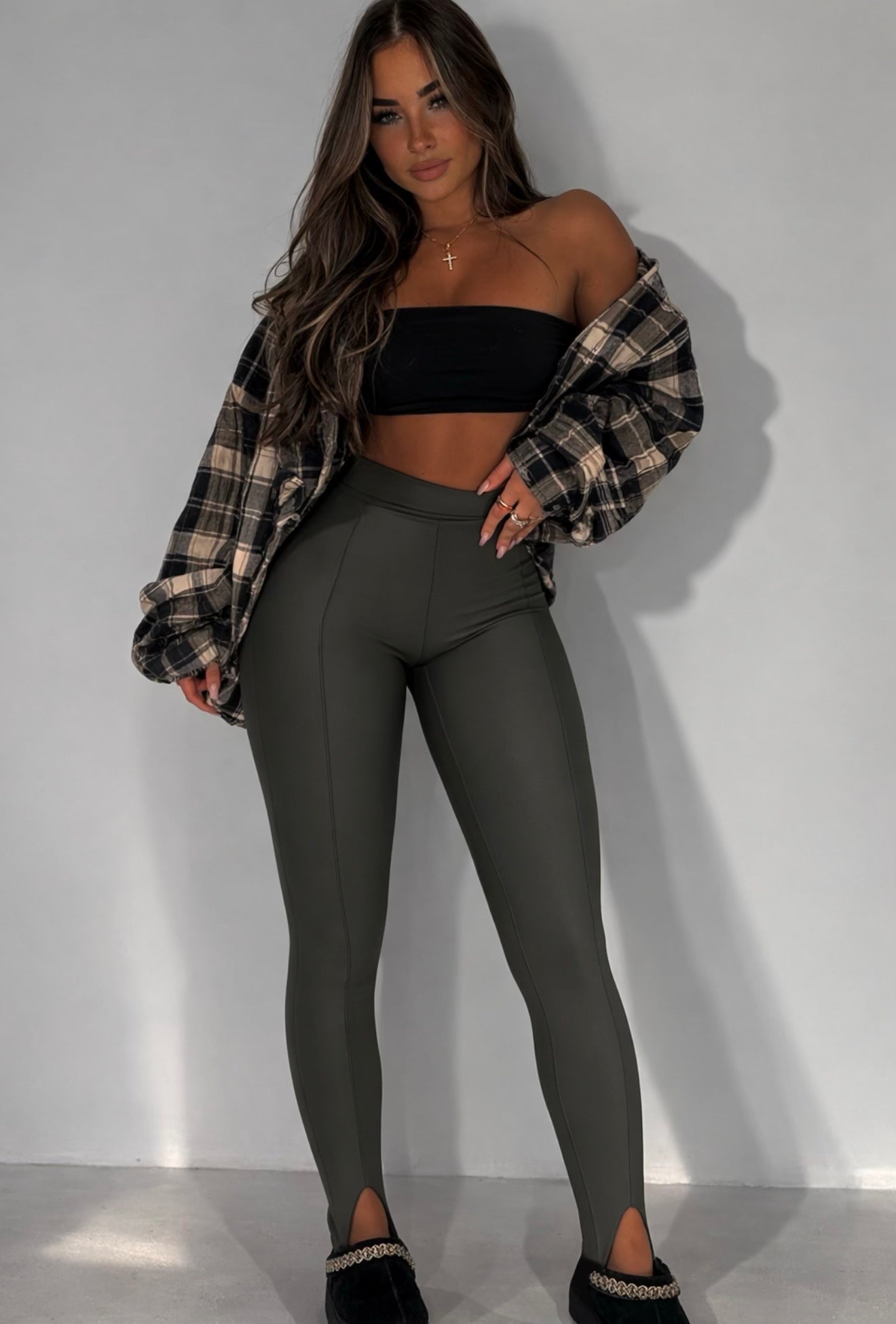 Legginsy narciary EMO - Khaki