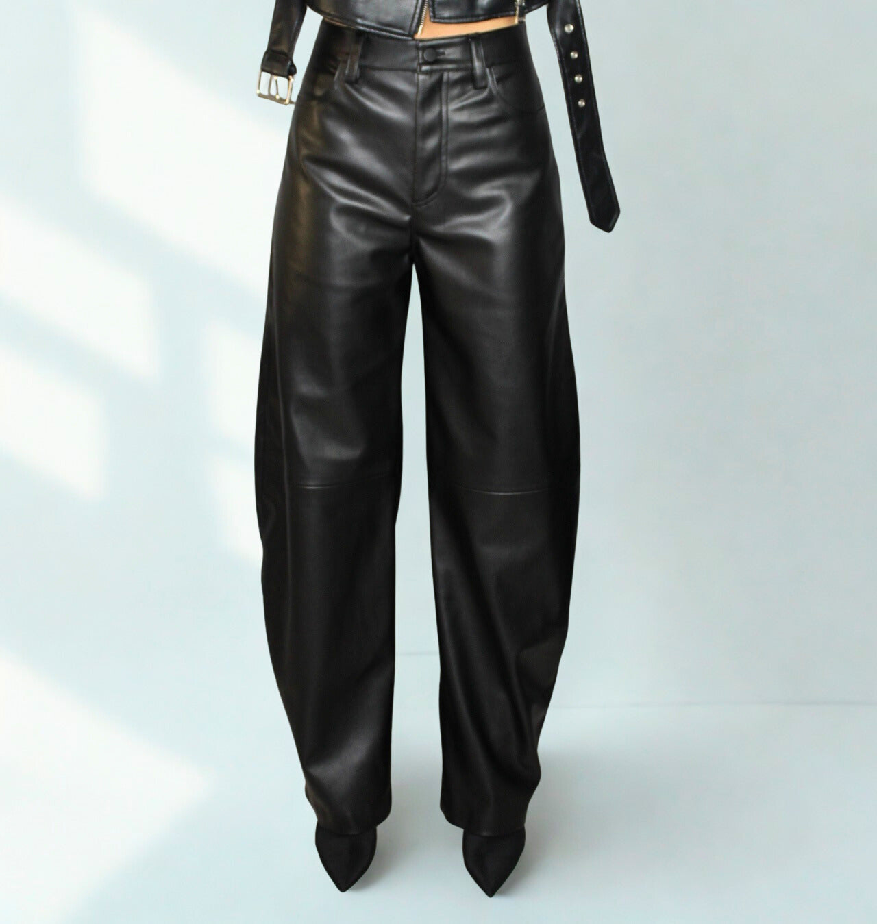 Spodnie z ekoskóry EMO - Czarne