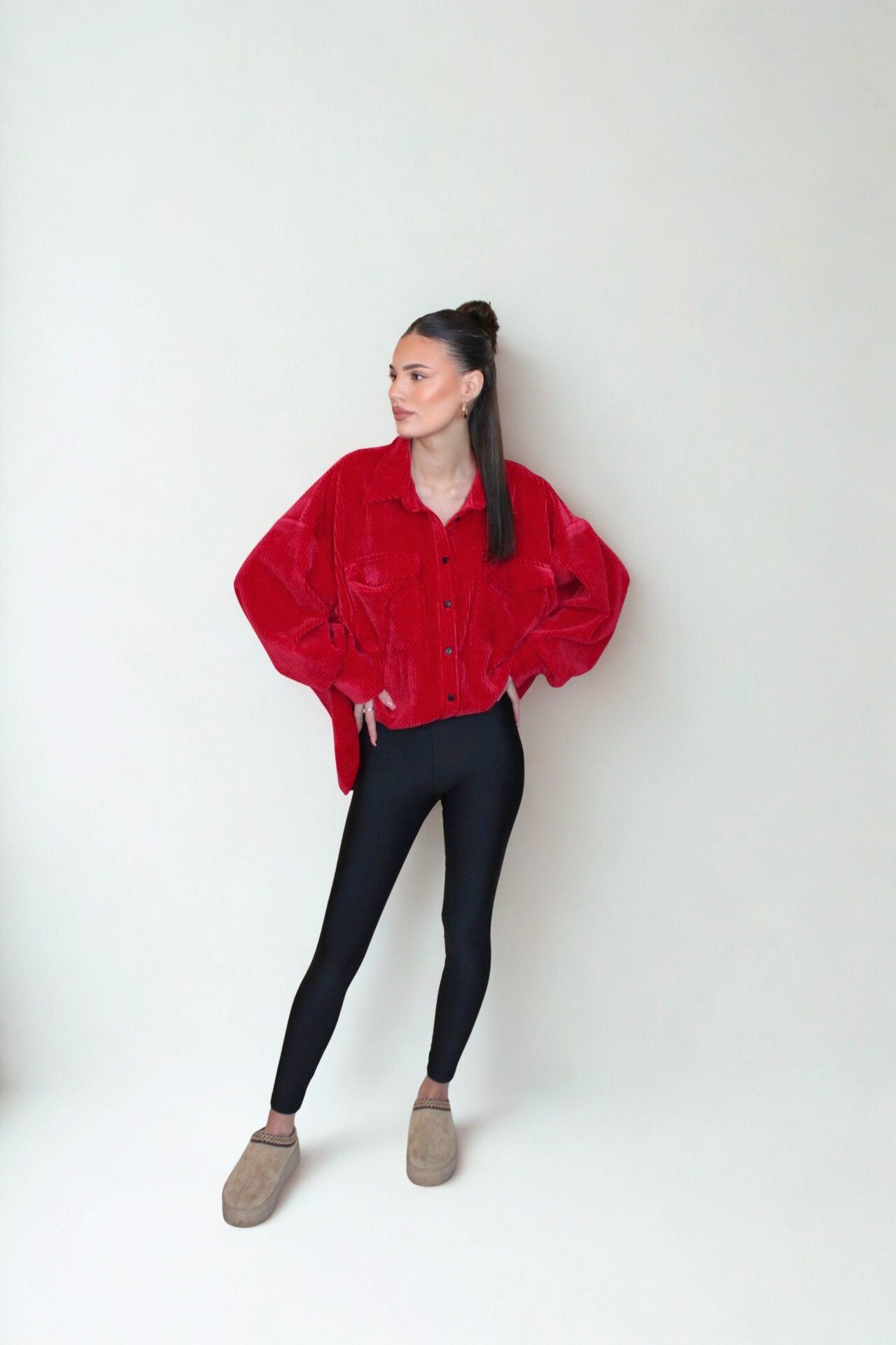 Koszula Sztruksowa EMO - Czerwona